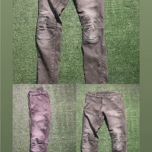 Gray Biker Style Pants